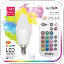   Avide Smart LED Candle 4.9W RGB+W 2700K IR Távirányítóval