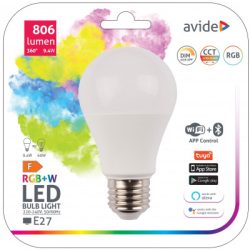 Avide Smart LED Globe A60 9.4W RGB+W WIFI + BLE APP Control