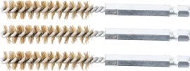 Sárgaréz kefe készlet 3 részes 1/4" bit befogású 10mm BGS