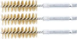 Sárgaréz kefe készlet 3 részes 1/4" bit befogású 17mm BGS