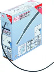 BGS technic zsugortömlő, dobozban, fekete 2,5mm,10m