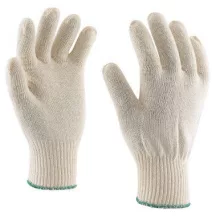   Cérna,kétszálas kötött kesztyű törtfehér, méret 10-es