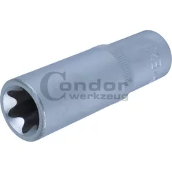 E-profilú extra hosszú dugókulcs E20, 1/2" 150mm Condor E-profilú extra hosszú dugókulcs E20, 1/2" 150mm Condor