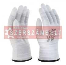   Karbon szálas vágásbiztos kötött kesztyű ujjvégen mártott 7-es