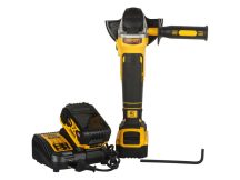   DEWALT Akkus sarokcsiszoló 125 mm 18 V szénkefe nélküli (3 x 5,0 Ah akku + töltő + TSTAK) DCG405P