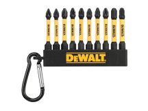   Bithegy készlet karabínerrel 10 részes 1/4" Hex (PZ1x2, PZ2x6, PZ3x2 /57 mm) FLEXTORQ DeWalt