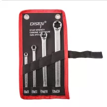   Racsnis E-torx kulcs készlet 4 darabos E6xE8,E10xE12,E14xE18,E20xE24 DISEN