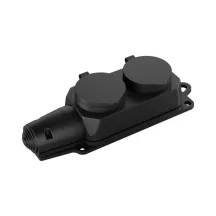 Braytron IPLine IP44 2-es aljzat fekete csapfedeles
