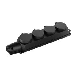 Braytron IPLine IP44 4-es aljzat fekete csapfedeles Braytron IPLine IP44 4-es aljzat fekete csapfedeles
