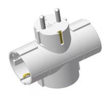 Entac Hálózati adapter T elosztó (3 Földelt) vízszintes