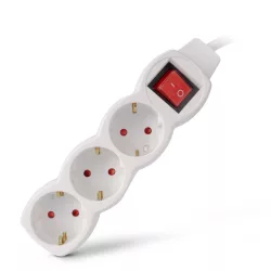 Entac S1 Elosztó 3 foglalat kapcsolóval 1,5m 3G1.5