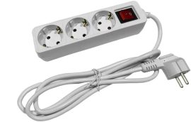 S1 elosztó 3 foglalat kapcsolóval 3m 3G1.5 Entac