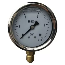 Mérőóra ABS F 10 bar (50mm) réz csatlakozós 1/4"
