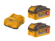   Akkumulátor és töltő szett 20V (2x4,0Ah akku + 4,0A töltő) Ingco