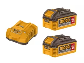 Akkumulátor és töltő szett 20V (2x4,0Ah akku + 4,0A töltő) Ingco