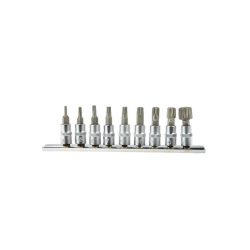 Torx bit dugókulcs készlet 1/4" T10-T60 9 részes Geko