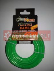 Damil szegélynyíró géphez 3mmx15m kör profil papír bliszteren, Green Power