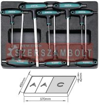   T imbuszkulcs készlet 8részes 2-10(tálcás) tálca méret: 280*390*42mm