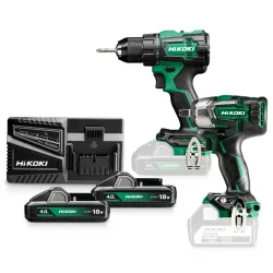 Hikoki akkus DS18DE fúró-csavarozó, WR18DBDL2 ütvecsavarozó 305Nm ,2x4Ah akku+töltő gépcsomag Hitboxban 