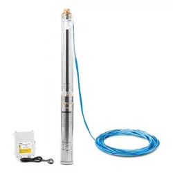 LEO 3XRm 3/16-0,55 csőszivattyú 230V, 0,55kW-5-60l/p- 64-23m, 20m kábel+kapcsoló doboz