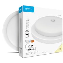   Modee LED Bulkhead Kerek 18W 4000K (D195x45mm) IP65+PIR (1820 lumen) fehér ERP