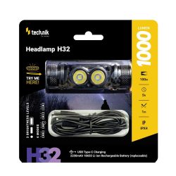 Technik Fejlámpa H32 (akkumulátoros) OSRAM P9 + USB-C (1000 lumen)