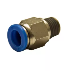 Műanyag-levegőcső dugaszolható csatlakozó, egyenes, külső menetes, 1/4", 6mm