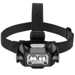 Tölthető fejlámpa 6W 600lm 3 fokozat fehér+mozgásérzékelő Ultra Tech