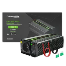   Qoltec Tiszta Szinuszos inverter Monolith 600W, 1200W 24V-ról 230V-ra