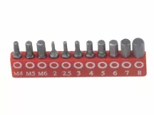   Bit készlet, imbusz és XZN (spline), metrikus 1/4", 11 darabos