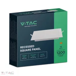 12W Négyszög LED Panel süllyeszthető 4000K V-tac