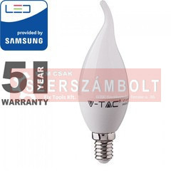 5,5W LED izzó Samsung chip E14 gyertyaláng 4000K