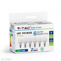 4,5W LED izzó E14 p45 4000k 6db/csomag- 212734 V-tac