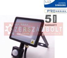 20W Mozgásérzékelős LED reflektor fekete IP65 4000K