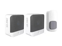   UltraTech csengő, kinetikus, 2db beltéri egységgel, vezeték nélküli, jelzőfénnyel, 150m, 230V