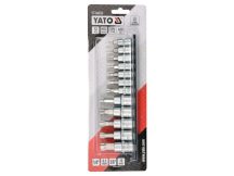   Bit dugókulcs készlet 12 részes lyukas Torx 1/4",3/8" CrV YATO