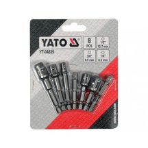   Dugókulcs adapter készlet 8 részes 1/4" Hex -> 1/4", 3/8", 1/2" négyszög CrV Yato