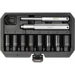 Gépi dugókulcs készlet 10 részes 18-25mm biztonsági kerékcsavarokhoz