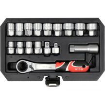   Nyitott dugókulcs készlet 17 részes 3/8", 1/2" Spline Yato