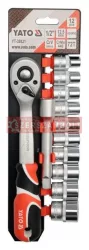 Dugókulcs készlet 12 részes racsnis hajtókarral 1/2":10-24mm Yato
