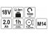 Akkus sarokcsiszoló 125 mm 18 V Li-Ion (1 x 2,0 Ah akku + töltő) Yato