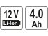 Akkumlátor 12V Li-Ion 4,0Ah Yato
