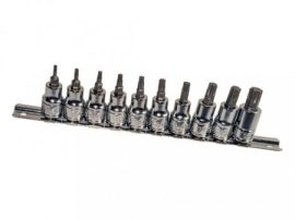 Torx bit készlet crowa foglalatban, 3/8", 10 darabos