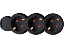 Hálózati 3-as elosztó, 3m 3x1,5mm fekete
