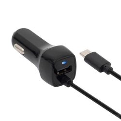 Autós USB+usb c töltő 2in1