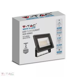 50W FEKETE LED REFLEKTOR F SZÉRIA 6500K IP65, V-TAC