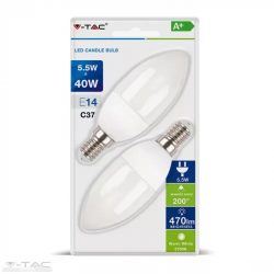 5,5W LED IZZÓ E14 GYERTYA 2700K (2DB/CSOMAG) 