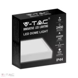 24W Fehér LED mennyezeti lámpa négyszög 3000K IP44 V-Tac