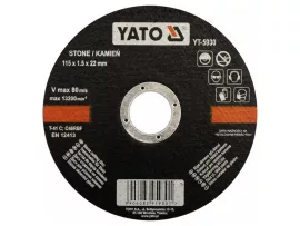 Vágókorong kőre 115x1,5x22 mm Yato